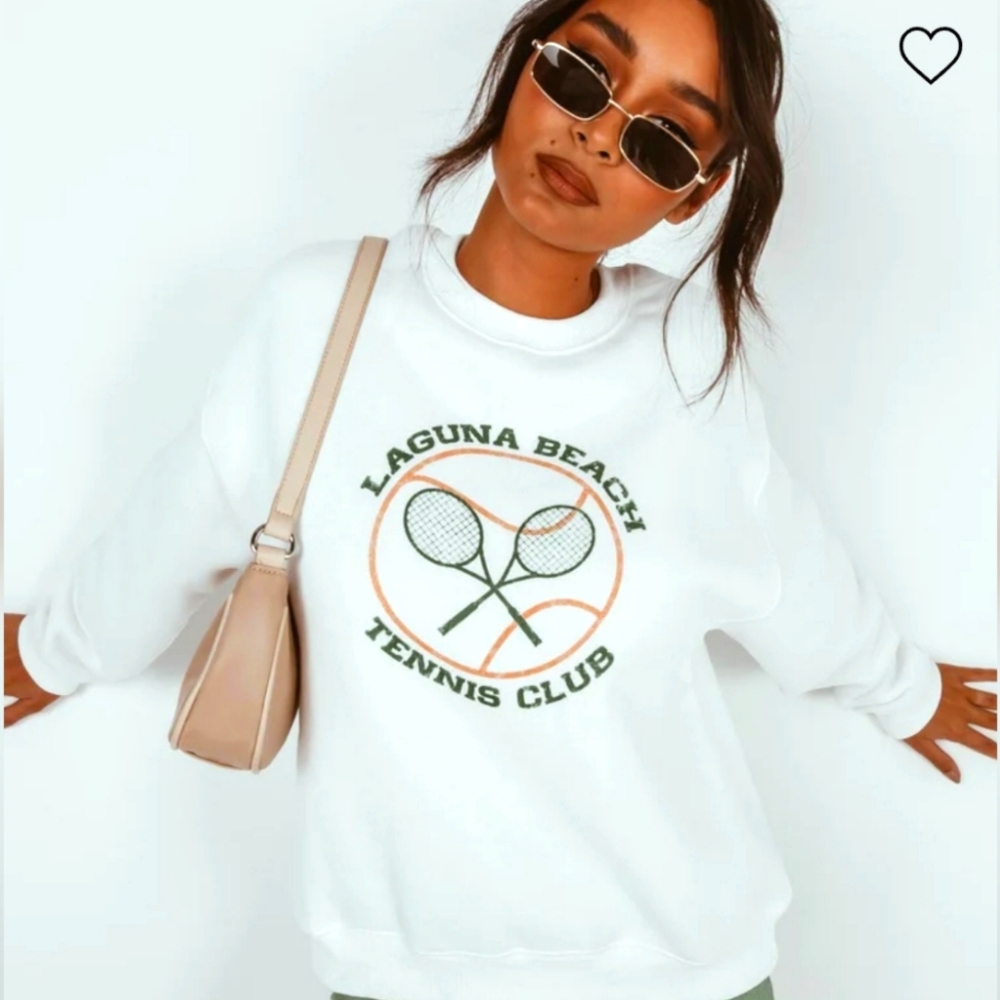 Princess Polly - Laguna Beach Crewneck Sweatshirt White - size US 10